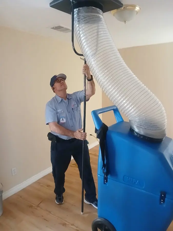 Mini Split Installation technician using HEPA equipment in Boulder
